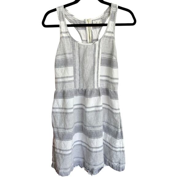 Lou & Grey Women's Striped Linen Racerback Dress Size 10 - Picture 2 of 7